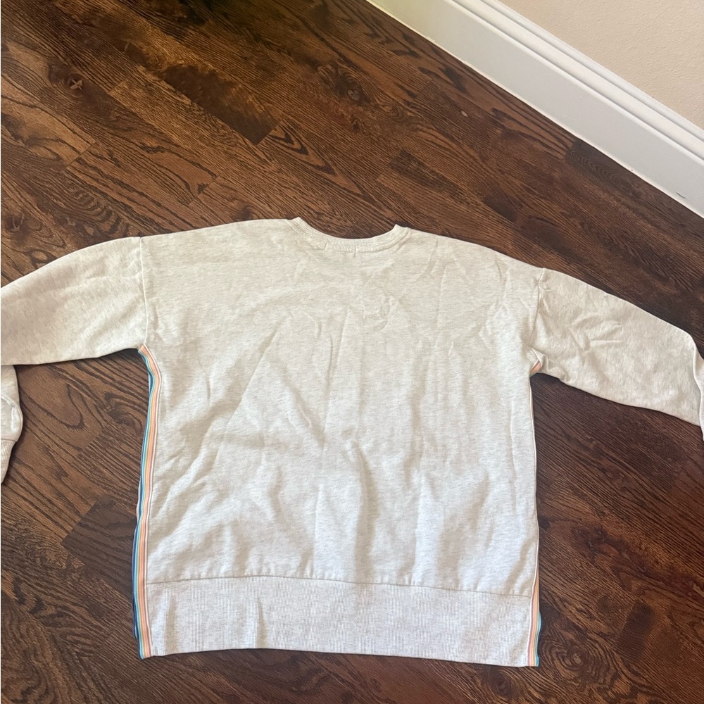 P.J. Salvage Cream Crewneck Sweatshirt with Striped Accents women’s
